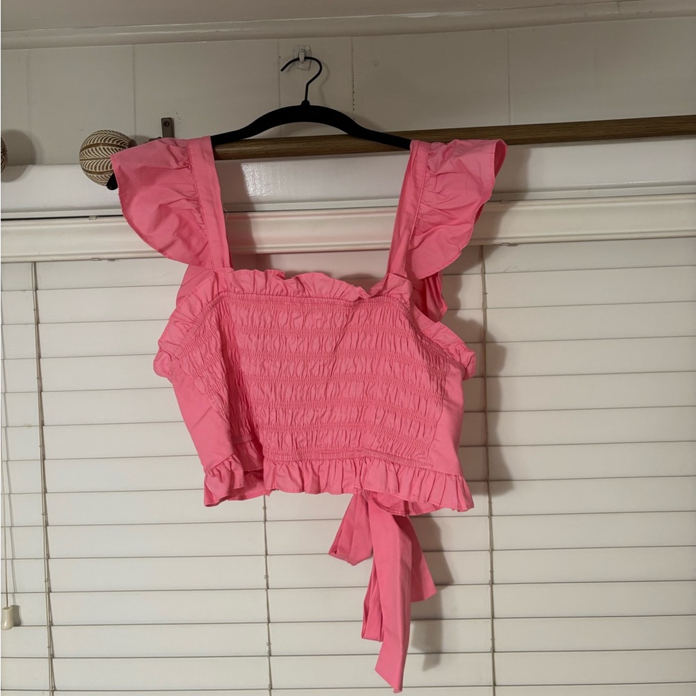 Pink Ruffled Women's Top